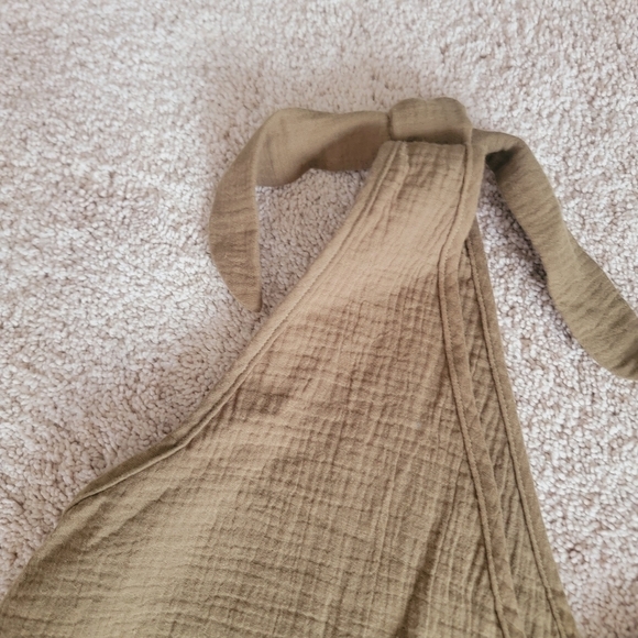 NWT Cupshe Cotton Textured Backless V-Neck Mini Dress L - Picture 3 of 9